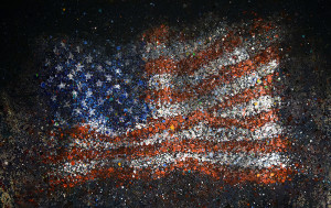 Painting: American Flag Number Fout. Artist: Michael Glass