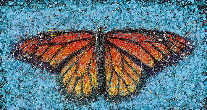 Monarch on Blue. Artist Michael Glass