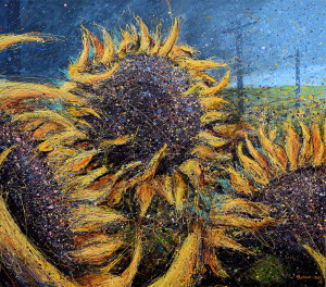 Sunflowers in Field. Artist Michael Glass